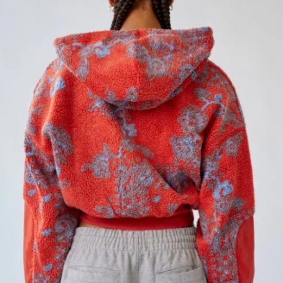 UO BDG Like New Sherpa Forest Zip Crop Hoodie Jacket XS - Picture 3 of 11